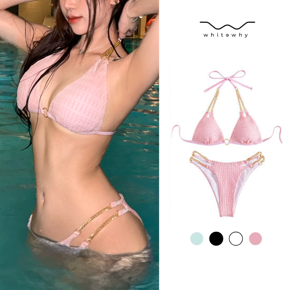 Bikini nữ 2 mảnh Whitewhy ChainBlink thiết kế dây xích dùng cho đi biển