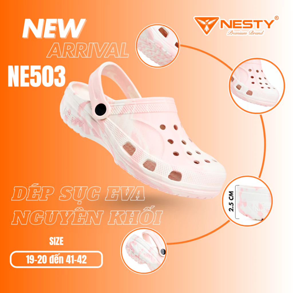 [Tặng Charm] Dép Sục NESTY Màu Hồng Loang Êm Nhẹ, Chống Trơn Trượt ( KO1 ) đang được đối chiếu cho người mua tại Việt Nam