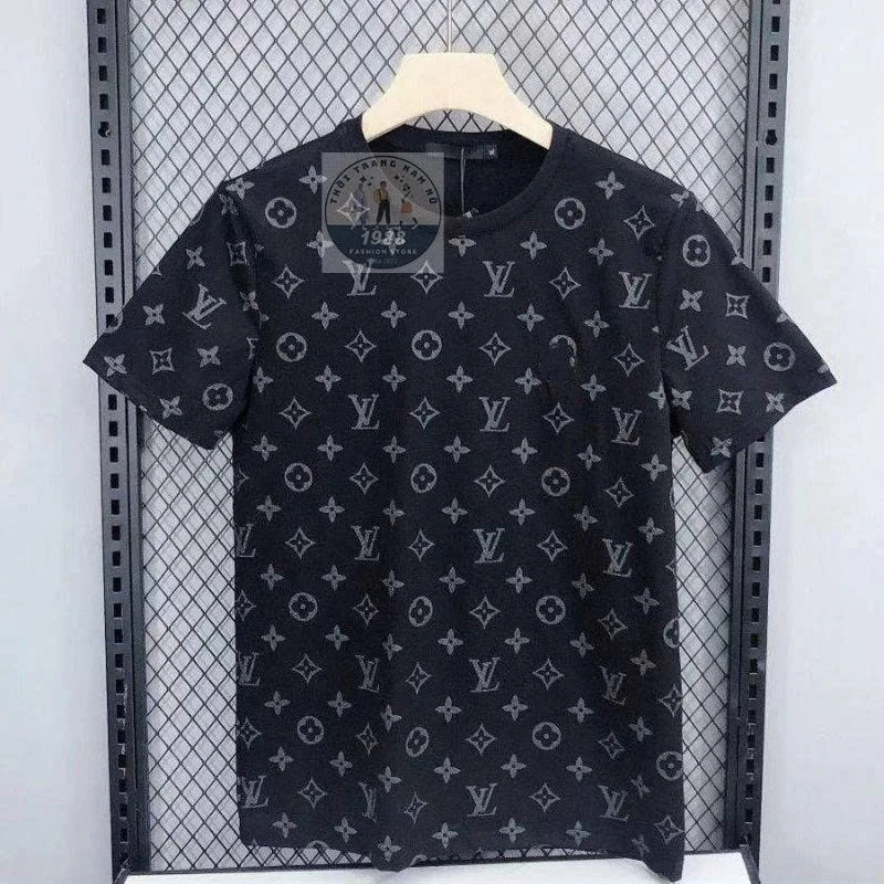 Áo phông nam nữ Louis Vuiton LV Monogram in kín hàng cotton lạnh cao cấp in sắc nét dễ phối đồ