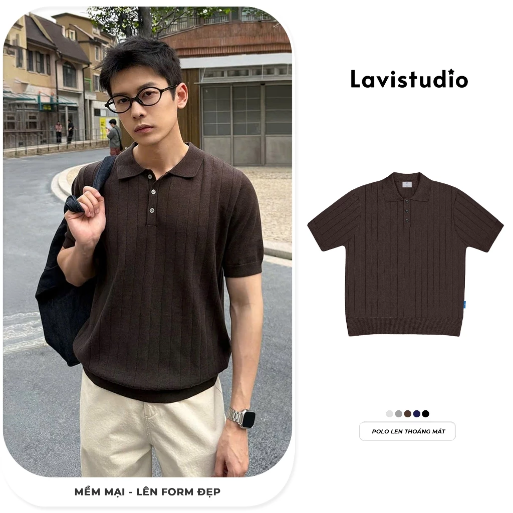Áo Polo LEN THỎ Local Brand Lavi Studio/ STRIPES Nam Nữ Unisex