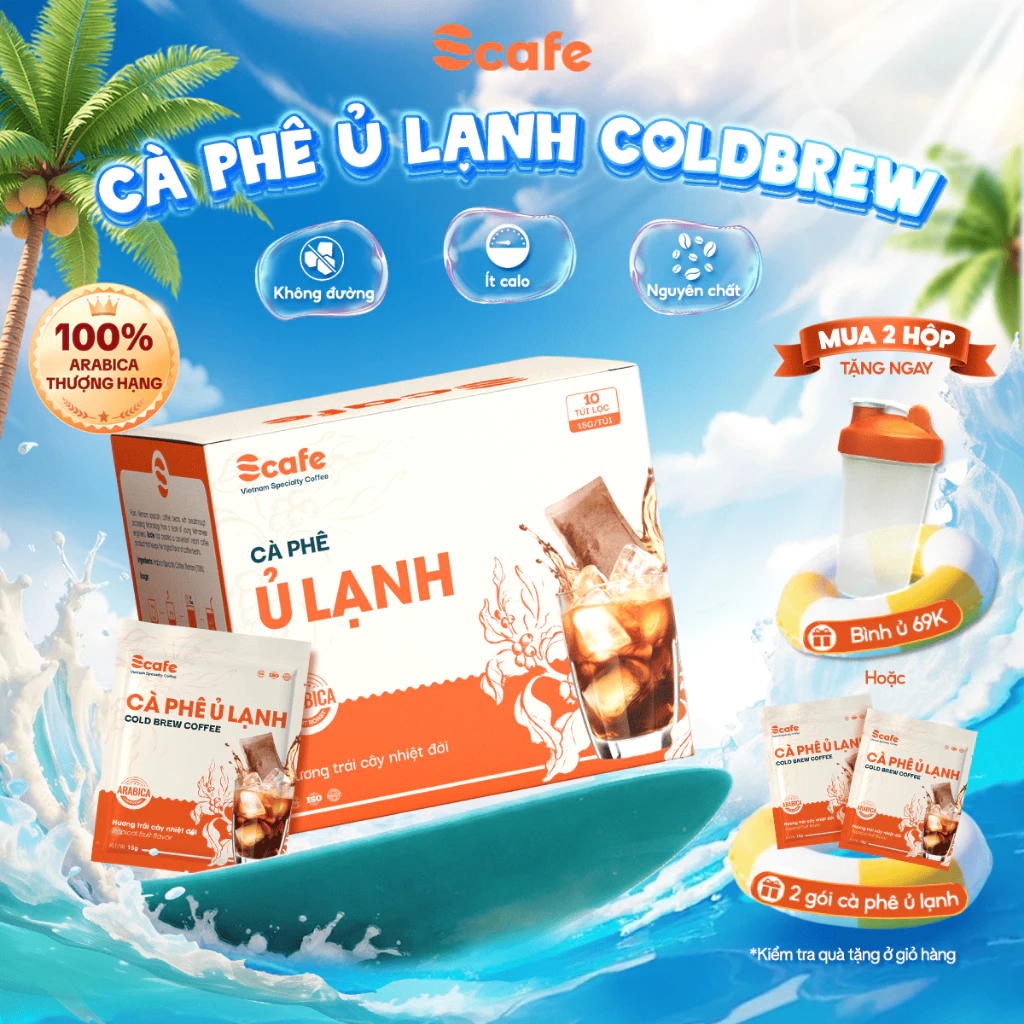 Cà Phê Ủ Lạnh Cold Brew Hạt Arabica Thượng Hạng Nguyên Chất Nốt Hương Trái Cây Nhiệt Đới Scafe Việt Nam