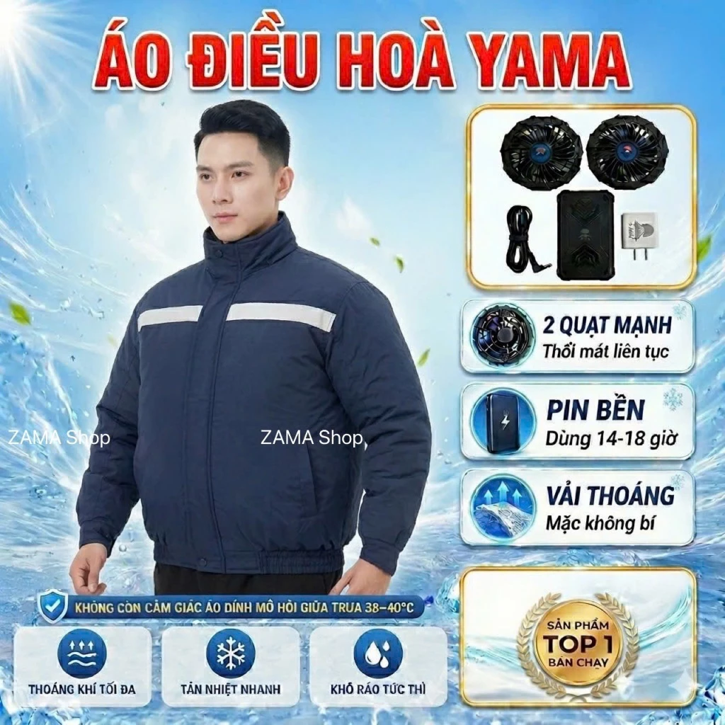 Áo Quạt điều hòa Nhật Bản Top 1 bán chạy Áo điều hòa chính hãng chống nước siêu mạnh, pin lớn 74.000 - 85.000mah