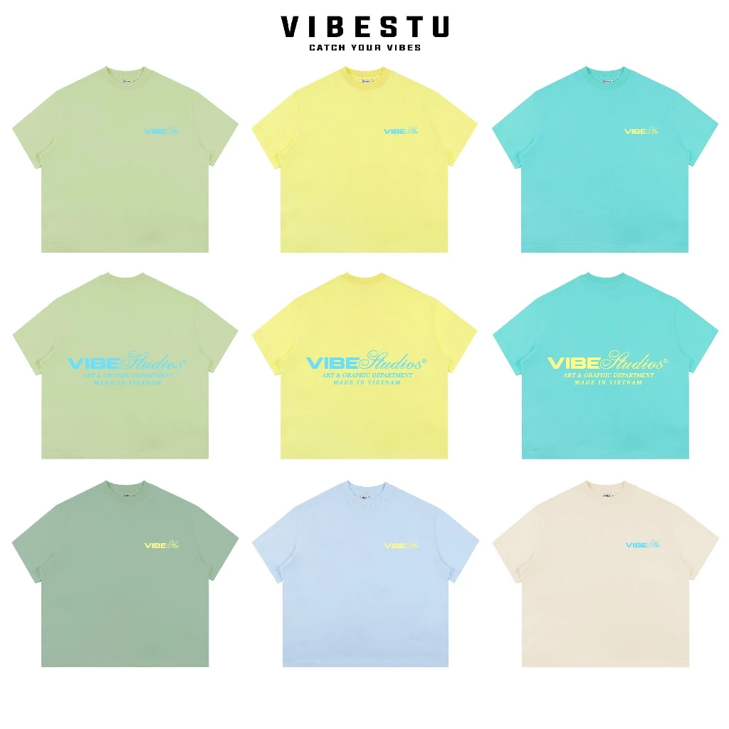 Áo Thun Local Brand VIBESTU ' Logo Vibestu ART&GRAPHIC ' Áo Thun Boxy Form Rộng å 250Gsm Cotton