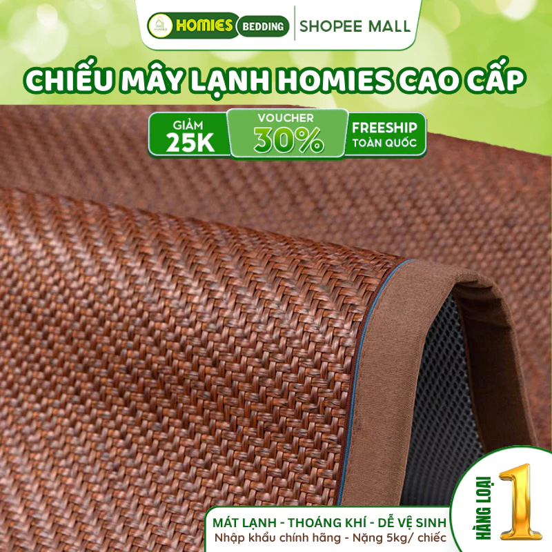 [Gấp Gọn] CHIẾU MÂY LẠNH ĐIỀU HÒA HOMIES Bedding & Décor mùa hè mát lạnh, Chiếu làm mát mây lạnh COOL mẫu mới