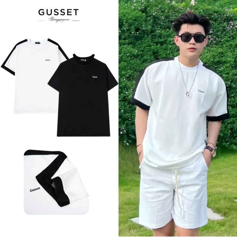 Áo phông phối tay nam cổ tròn form rộng AP07 Gusset Menswear