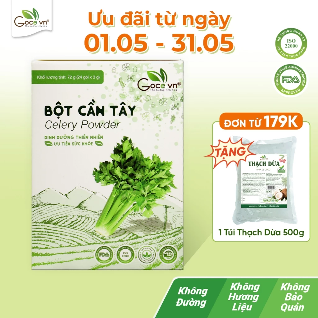 Bột cần tây nguyên chất Goce – 72g (24 gói x 3g)