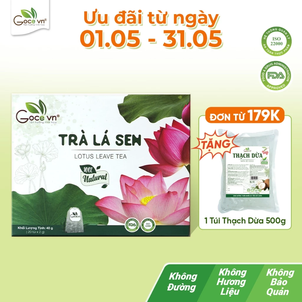 Trà lá sen túi lọc Goce - An thần dễ ngủ