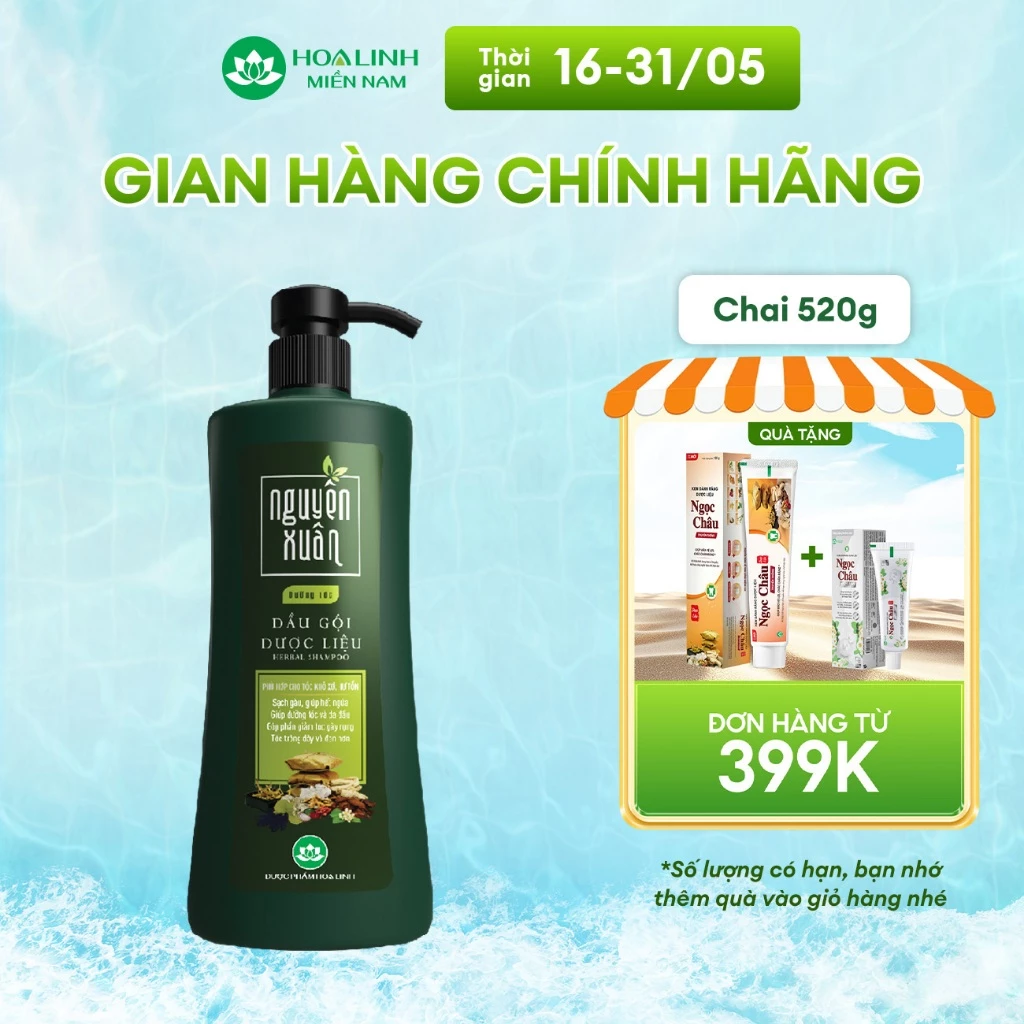 Dầu gội dược liệu Nguyên Xuân Xanh dưỡng tóc 520g