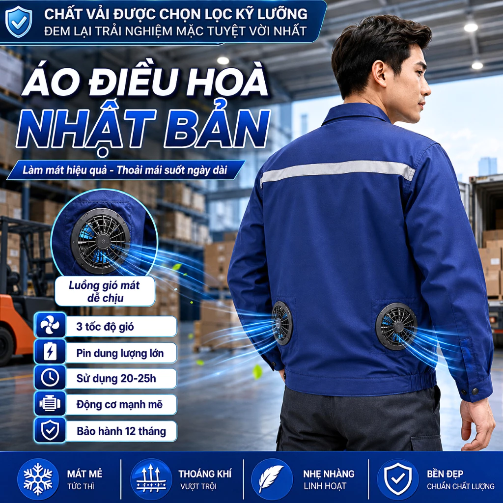 áo điều hòa Nhật Bản Pin 21V siêu trâu 90000mah sử dụng liên tục 12-14h, Pin quạt NHẬT BẢN