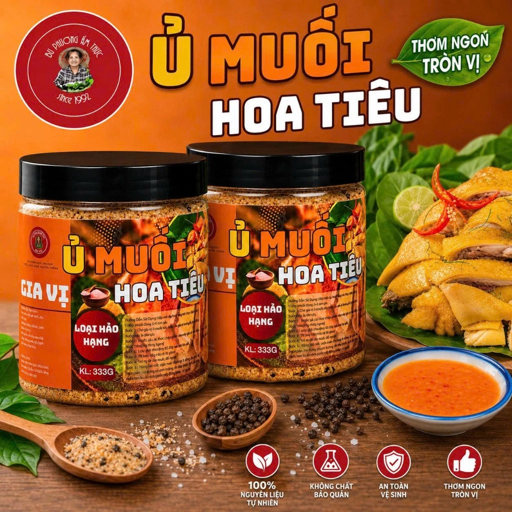 Bột Gia Vị Ủ Muối - Thương Hiệu Bu Phương Ẩm Thực (Hộp 333G Cho 3-4 Con Gà Dưới 2kg) - Đậm Vị