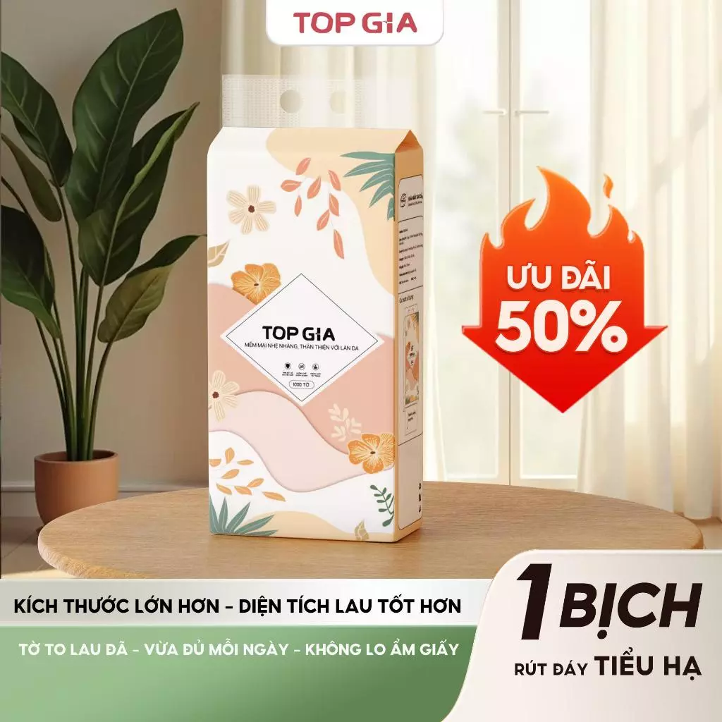 [QUÀ TẶNG GIỚI HẠN] Khăn giấy cao cấp treo tường TopGia Tiểu hạ 1 bịch, Giấy vệ sinh 4 lớp dày dặn an toàn,mềm mịn