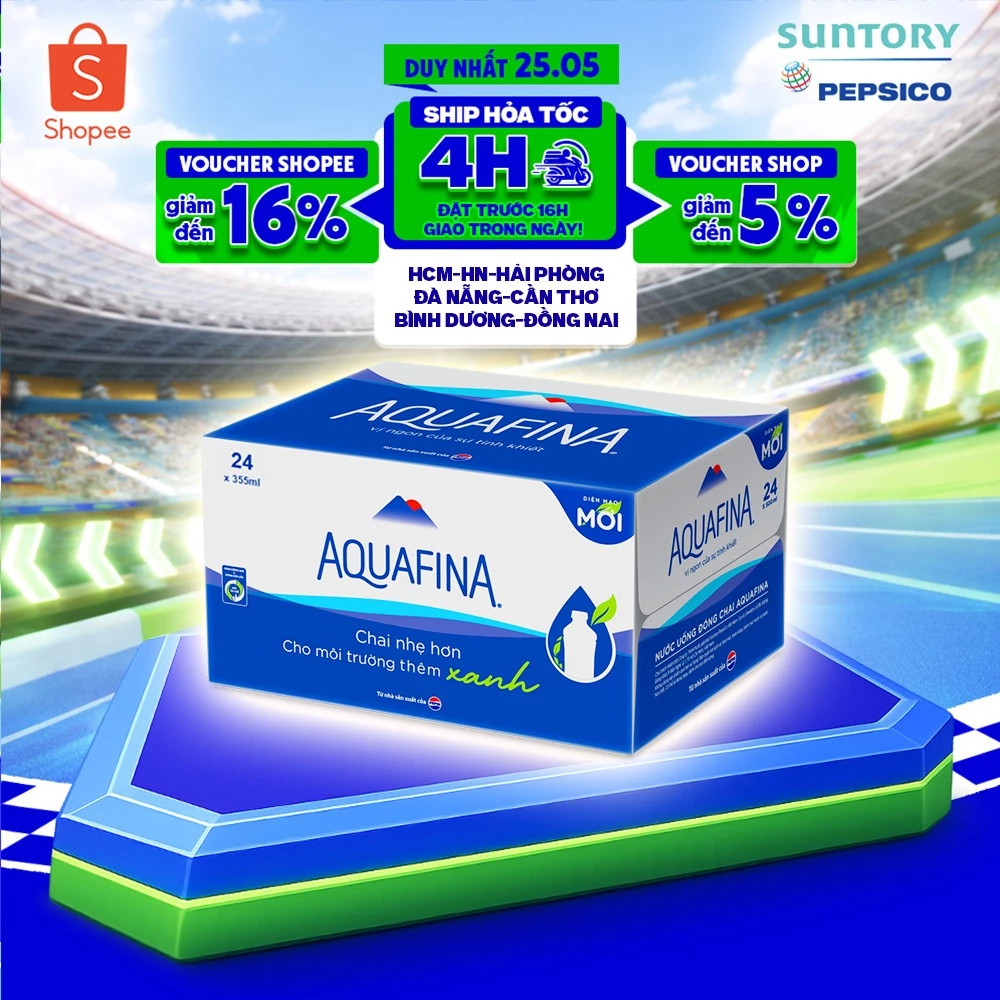 [Hỏa Tốc] Thùng 24 Chai Nước tinh khiết Aquafina (355ml/chai)