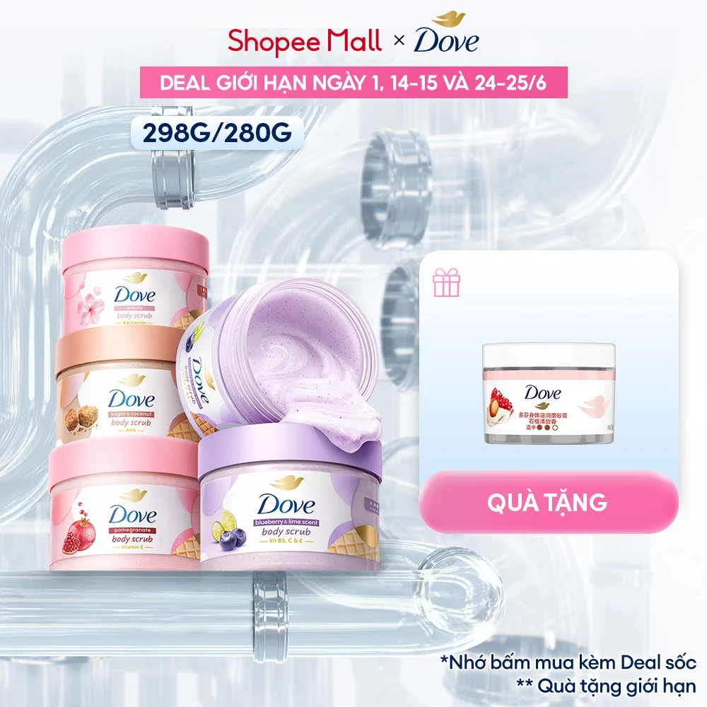 Smoothie Tẩy Tế Bào Chết Body Dove Chăm Da Sáng Mịn 298g/280g