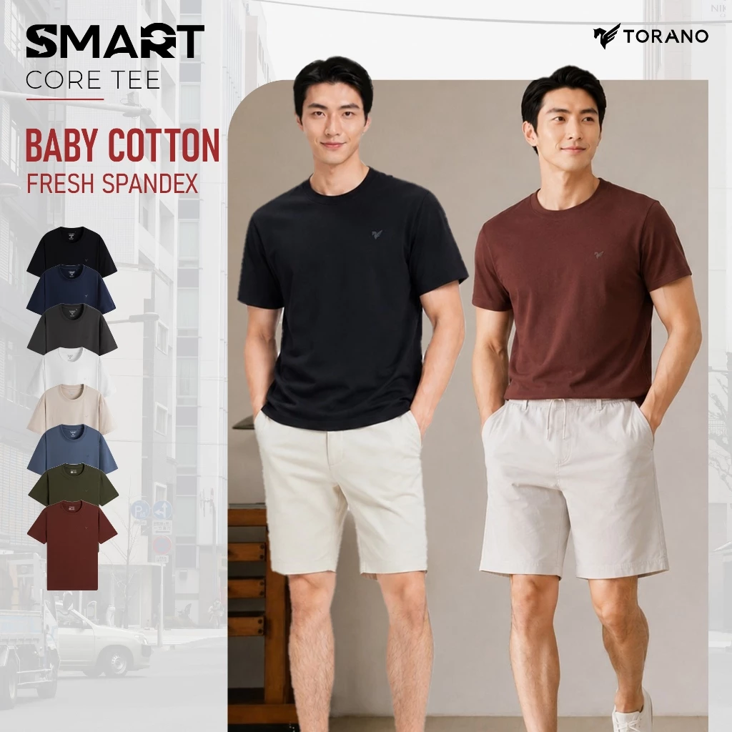 Ảnh sản phẩm do Shopee hiển thị, kiểm tra ngày 9/8/26 Áo thun nam ngắn tay SMART CORE TEE TORANO chất Cotton mát lạnh thoáng khí,co giãn thoải mái, thấm hút mồ hôi FSTS001 đang được đối chiếu cho người mua tại Việt Nam
