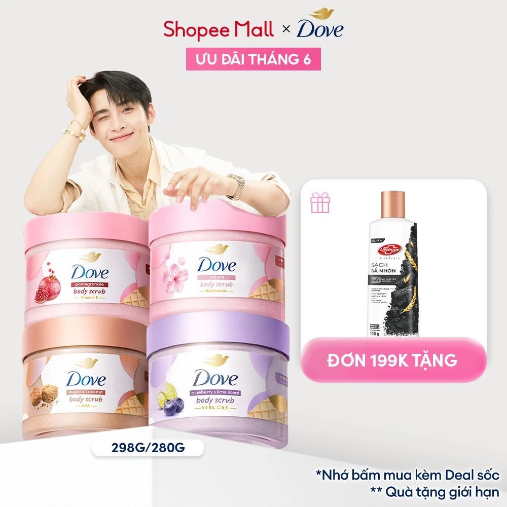 Smoothie Tẩy Tế Bào Chết Body Dove Chăm Da Sáng Mịn 298g/280g