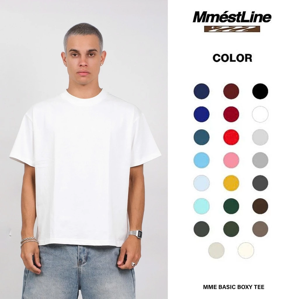 Áo thun trơn MMESTLINE Basic form Boxy vải premium Cotton đang được đối chiếu cho người mua tại Việt Nam