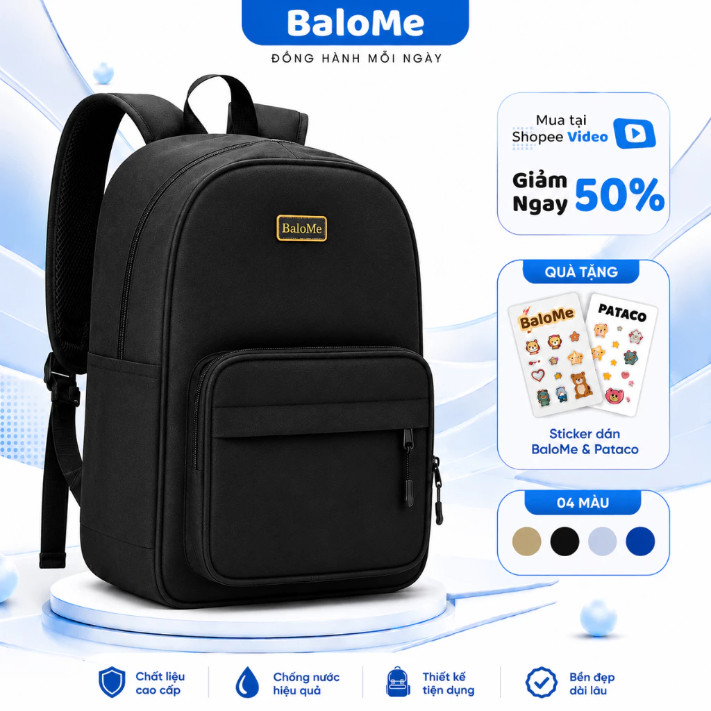 Ảnh sản phẩm do Shopee hiển thị, kiểm tra ngày 9/8/26 Balo Nam Nữ Thương Hiệu BaloMe Kiểu Dáng Đơn Giản Đi Học Đi Chơi Mã BM02 đang được đối chiếu cho người mua tại Việt Nam