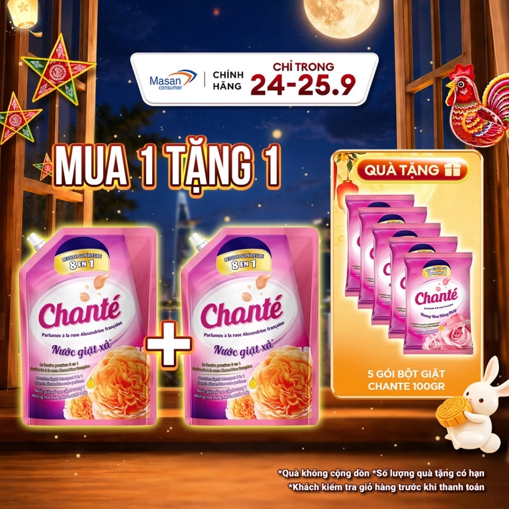 Combo 2 túi nước giặt xả Chanté cao cấp 8 trong 1 theo listing Shopee