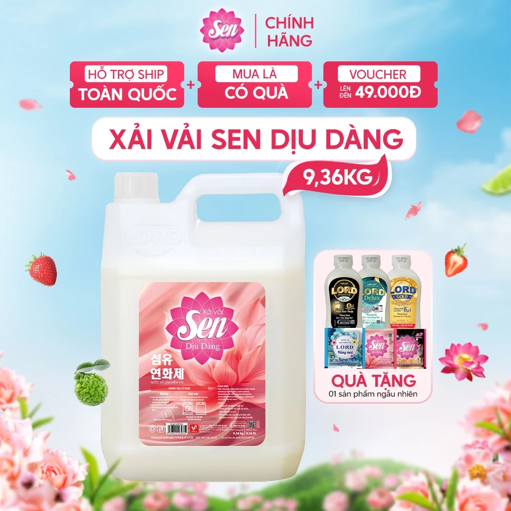 Nước Xả Vải SEN Hương Nước Hoa Đậm Đặc Dịu Nhẹ Mềm Vải Lưu Hương Cực Lâu 72H An Toàn Cho Da 9.36KG