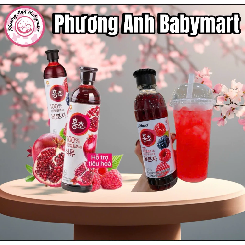 Giấm lựu giảm cân 900ml hỗ trợ đẹp da tốt cho tiêu hóa, Nước giấm lựu Hàn Quốc an toàn cho sức khỏe_Phương Anh Babymart