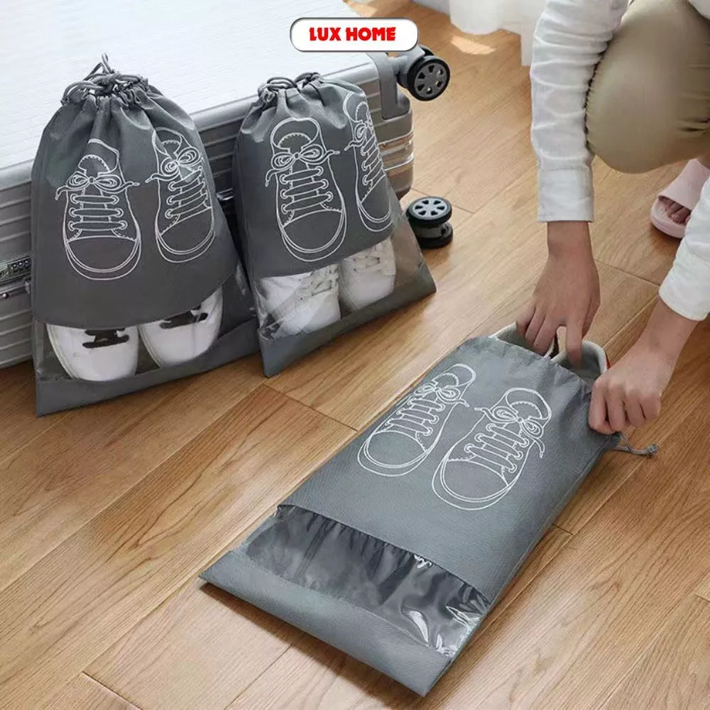 Combo 10 Túi đựng giày dép du lịch có dây rút tiện lợi Luxhome, túi bảo quản giày dép chống bụi bẩn