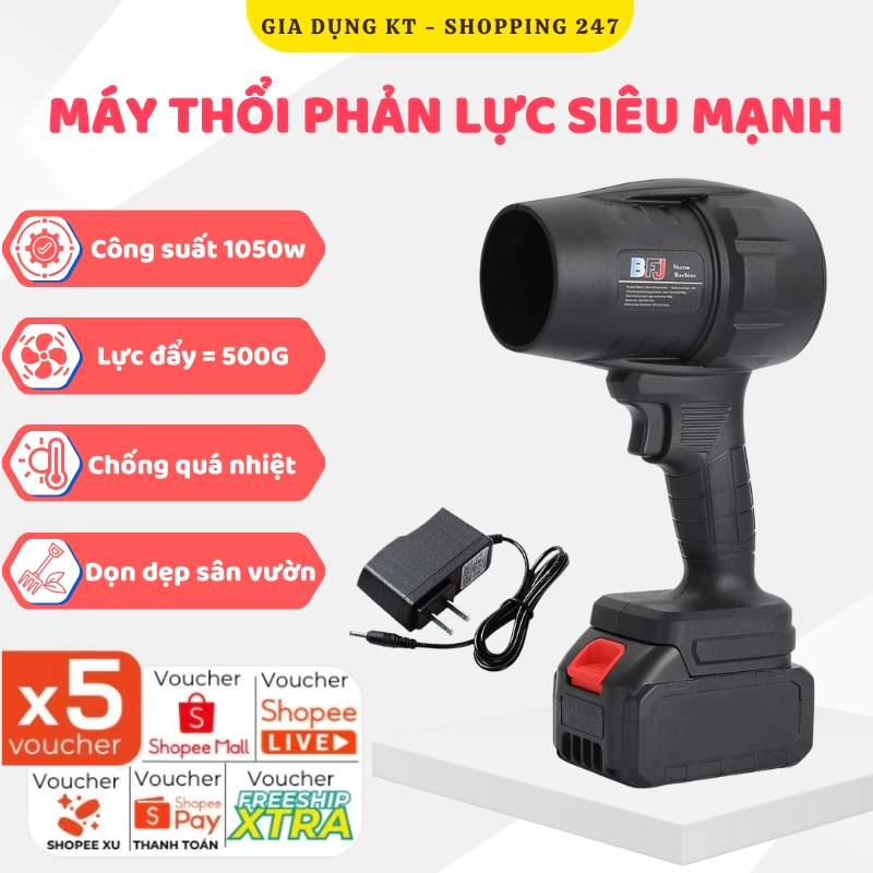 Máy Thổi Phản Lực Siêu Mạnh Công Suất Lớn 1050W - Máy Thổi Bụi Cầm Tay Không Dây Có Động Cơ Lõi Đồng Thổi Bụi Cực Nhanh