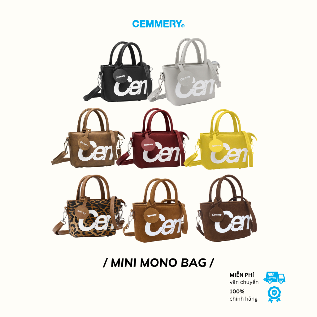 Túi Đeo Chéo Mono Cemmery Local Brand Size Mini Đựng Vừa Điện Thoại Da PVC 8 Màu - Hình 1