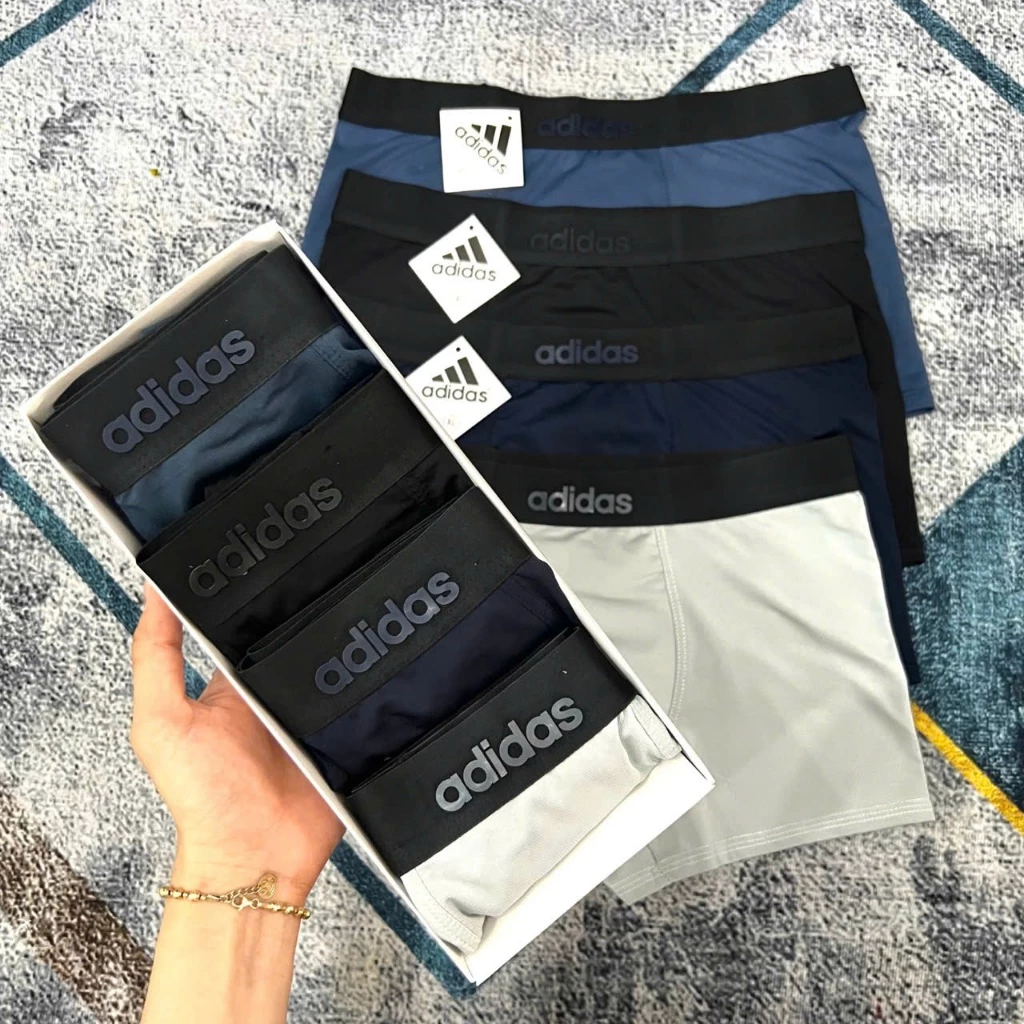 Quần lót nam [COMBO 4C LOẠI 1] boxer A.D thun lạnh, quần lót nam chất liệu mềm mịn, thấm hút mồ hôi, logo nổi-LXR.