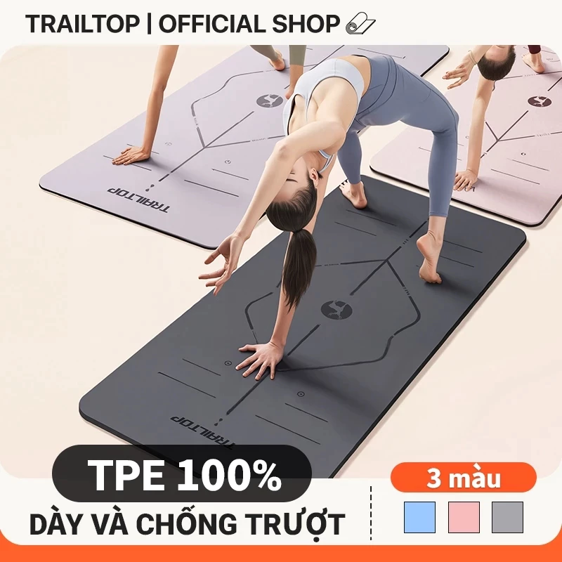 【COD】Trailtop Thảm Tập Yoga Thảm Tập Gym Có Thể Giáo Dục Tại Nhà Cao Su Non TPE Cao Cấp Dày 6/8mm