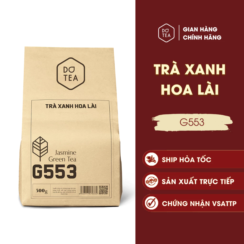 Trà xanh hoa lài G553 Dotea chát nhẹ hương hoa lài tự nhiên thư giãn nguyên liệu pha chế ngon đậm vị