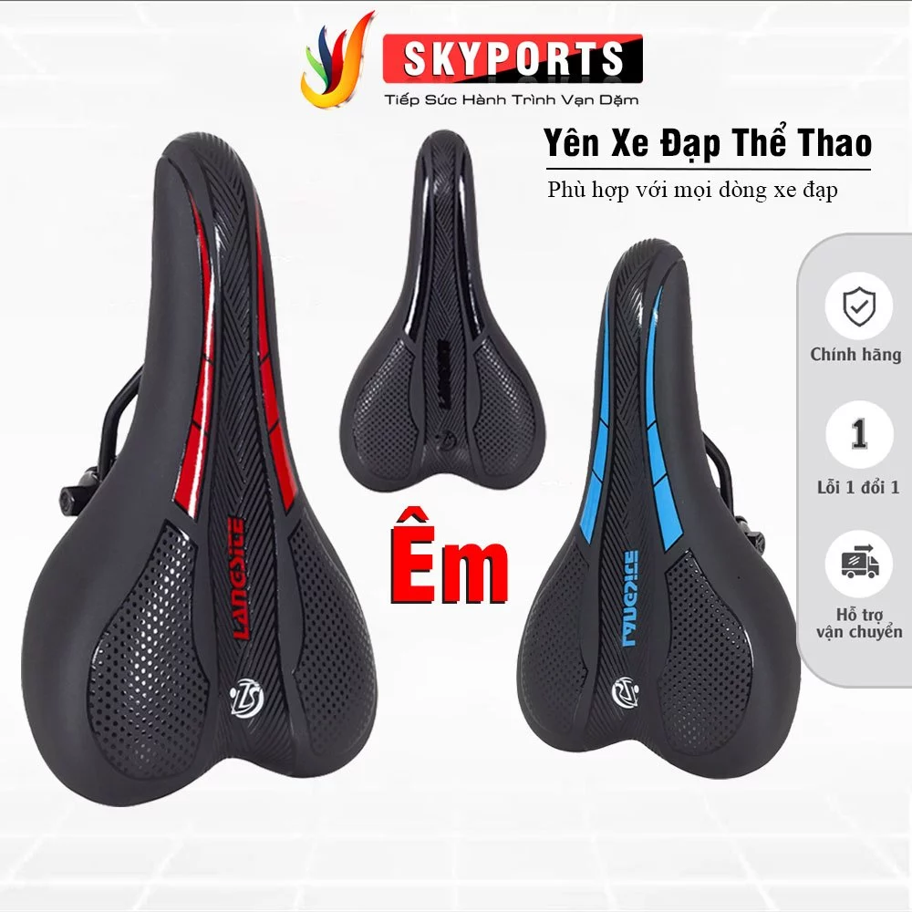 Yên xe đạp thể thao êm ái chống nước phù hợp mọi dòng xe đạp đệm mút Polyurethane ngồi rất dễ chịu
