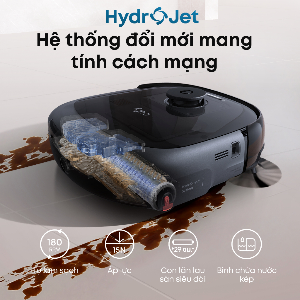 [New Launch]eufy by Anker Máy hút bụi và lau nhà E28 Omni Robot Hệ thống HydroJet, với máy làm sạch sâu di động cho thảm - Hình 2