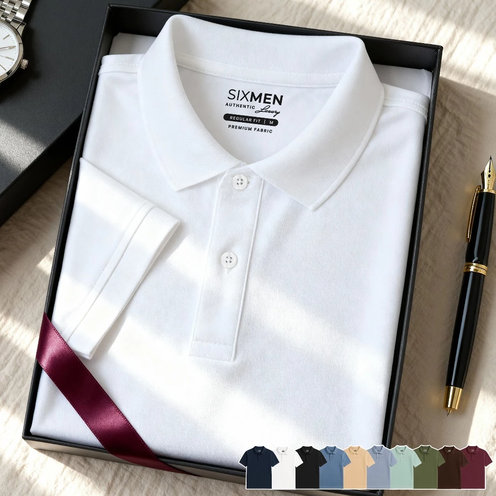Áo polo nam cao cấp BASIC TRƠN [Tặng Kèm Hộp Quà Xịn] Vải cá sấu FeelMax thoáng mát - SIXMEN