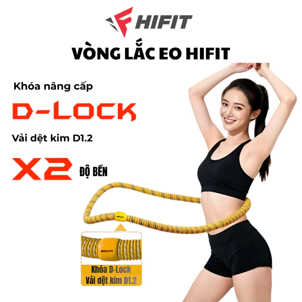 Vòng Lắc Eo Lò Xo HIFIT Bọc Vải Mềm Cao Cấp 1,5kg 2kg 2,5kg Khóa Chắc Chắn Tập Thể Dục, Tập Gym, Tập Yoga Tại Nhà