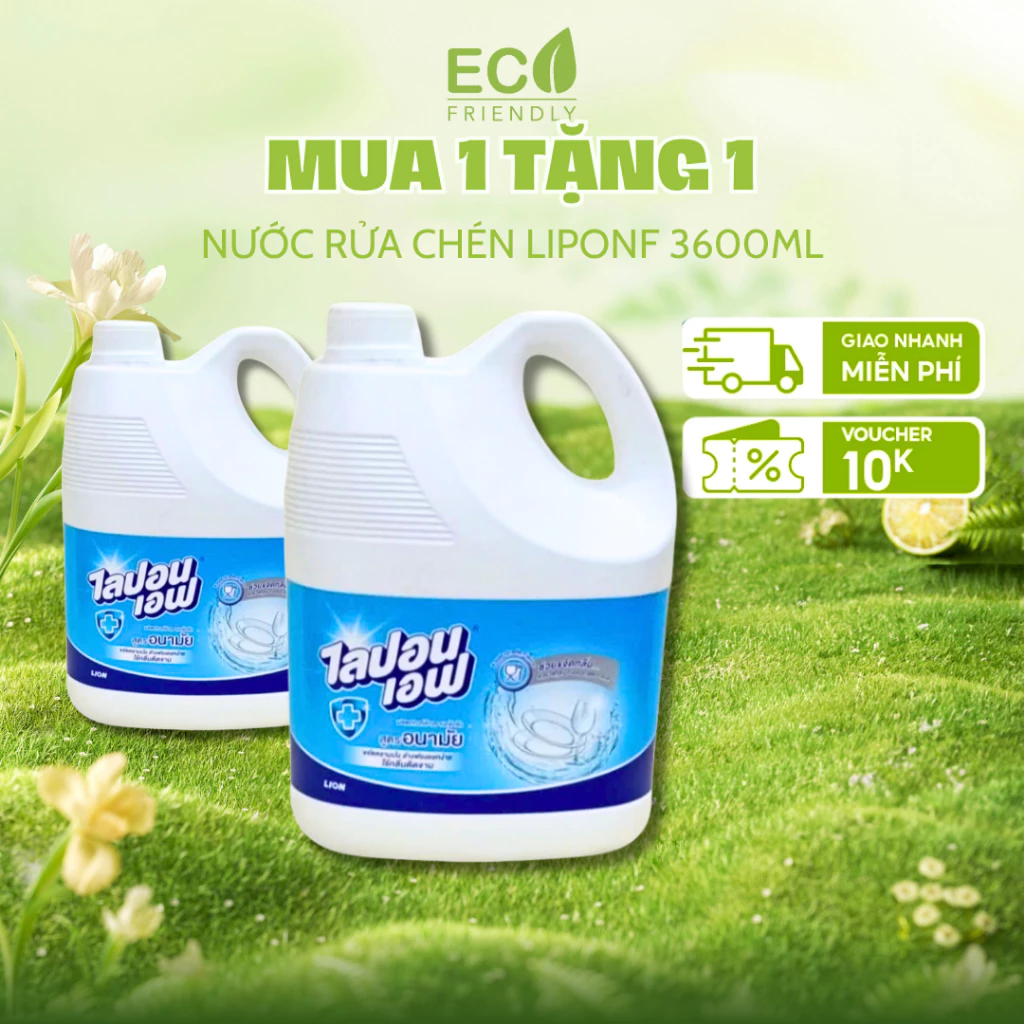 [MUA 1 TẶNG 1] Nước rửa chén Lion Thái Lan không mùi 3600m/1 Can - Chuẩn Nhập Khẩu