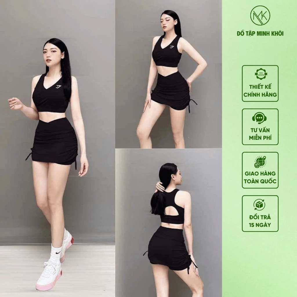 Bộ Đồ Tập Gym, Aerobic, Đi Bơi Nữ Chất Thun Lạnh Co Giãn 4 Chiều Thấm Hút Mồ Hôi Tôn Dáng