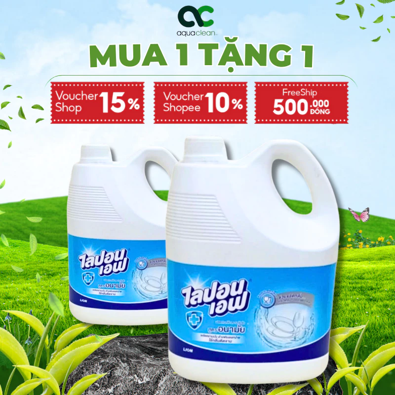 [MUA 1 TẶNG 1] Nước Rửa Chén Lipon Thái Lan Can 3600ml - Nước Rửa Bát Chính Hãng Không Mùi An Toàn Cho Da Tay