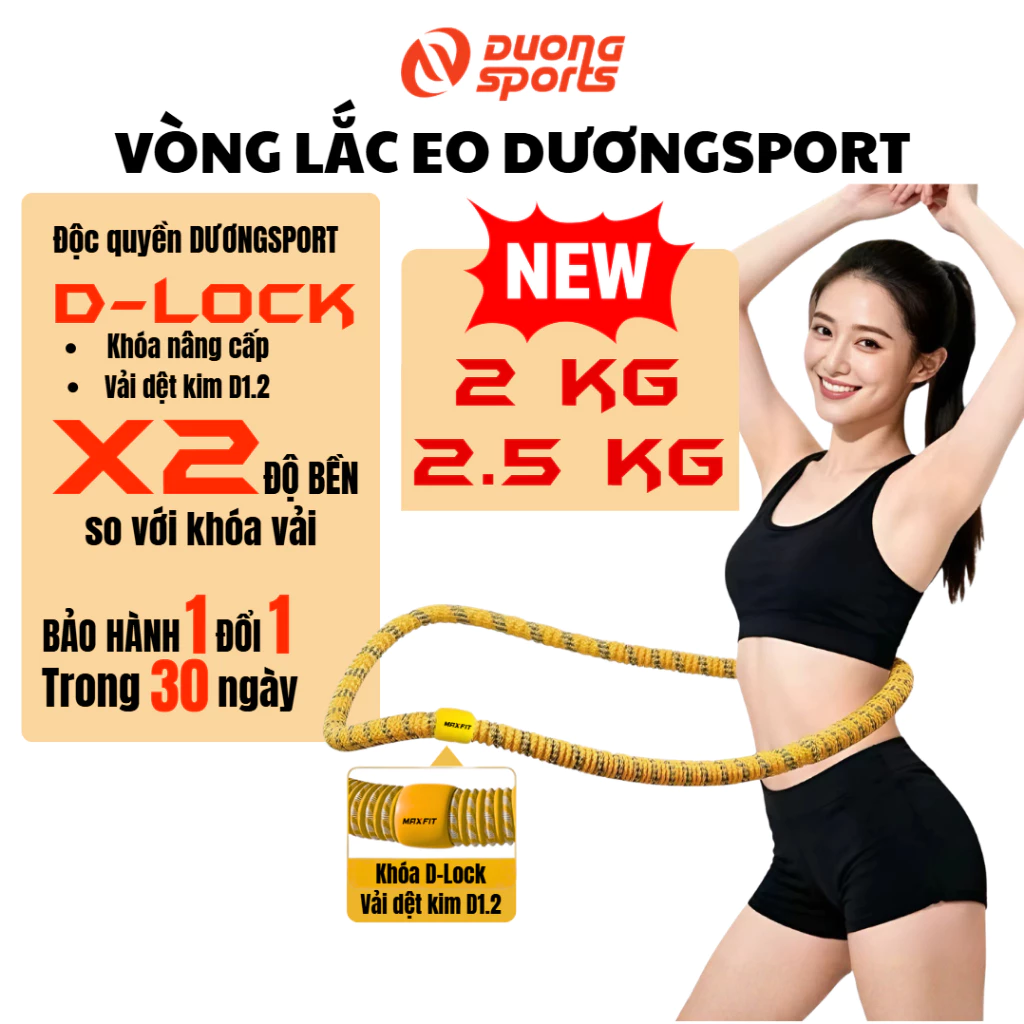 Vòng Lắc Eo Lò Xo Bọc Vải Mềm DƯƠNGSPORT Tập Thể Dục, Tập Gym, Tập Yoga Tại Nhà 1,5kg 2kg 2,5kg