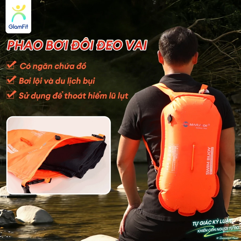 Phao bơi đôi đeo vai phao Phao bơi Phao bơm hơi có lưu trữ Sử dụng để thoát hiểm lũ lụt túi chống nước tập bơi du lịch
