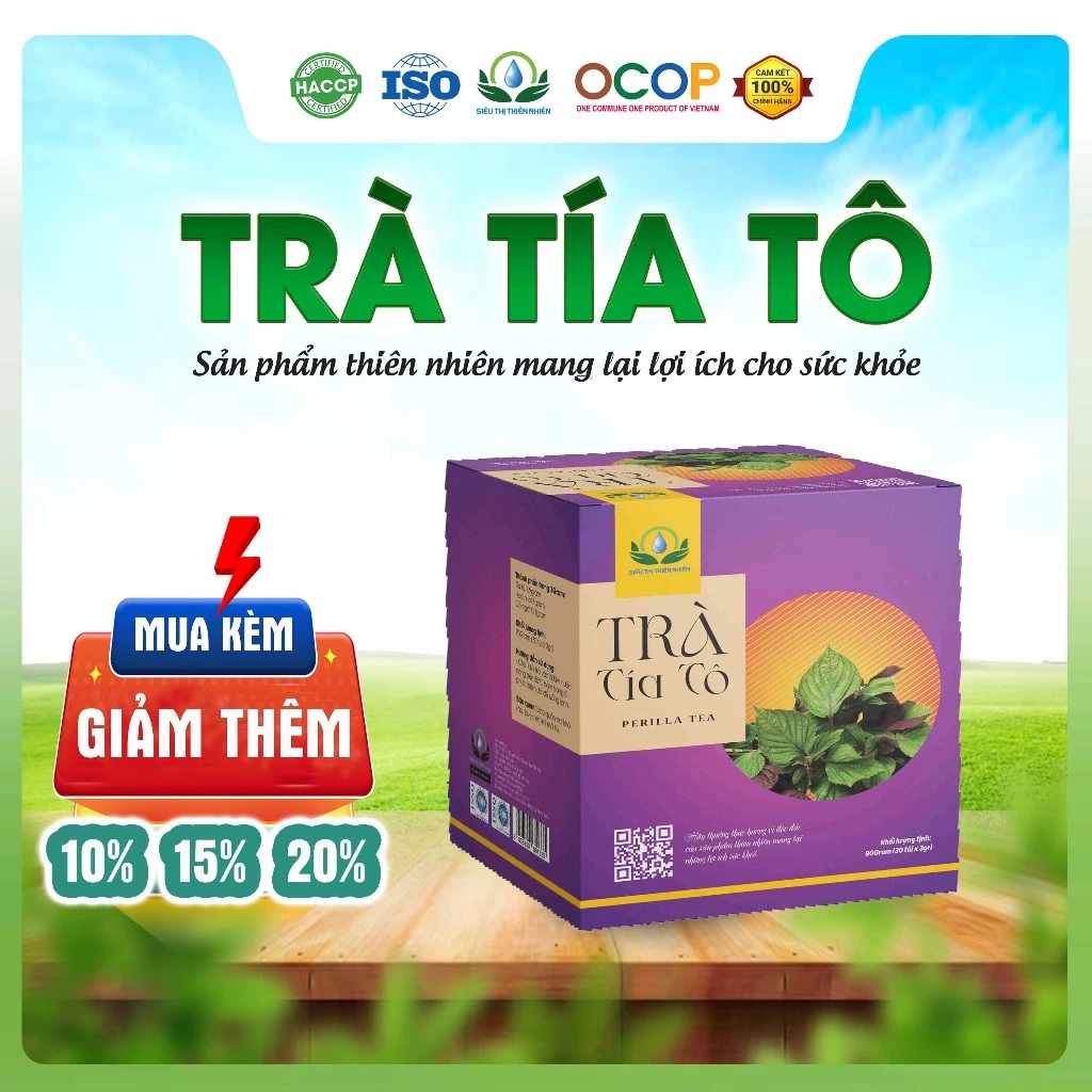 Trà Tía Tô Hộp 30 Túi Lọc Siêu Thị Thiên Nhiên