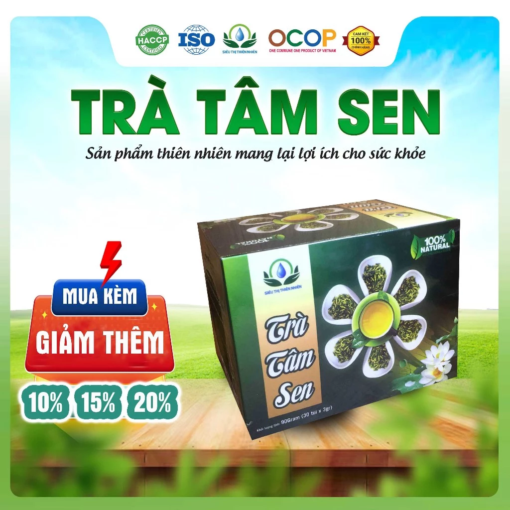 Trà Tâm Sen (Tim Sen) hộp 30 Túi Lọc Siêu Thị Thiên Nhiên