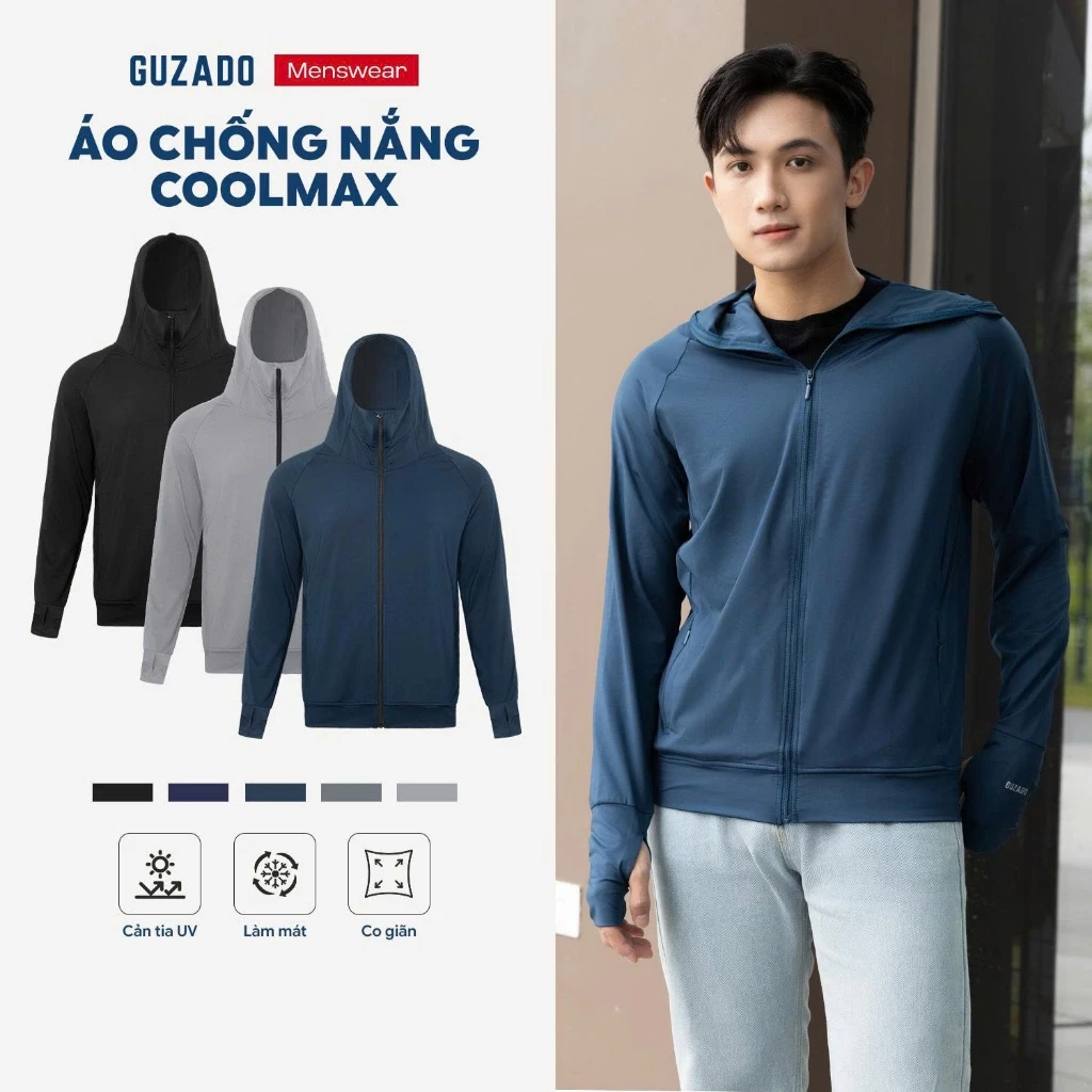 [XẢ HÀNG] Áo Chống Nắng Thun Lạnh GUZADO Vải Mềm Mát Thoáng Khí Thấm Hút Có Chống UV Bảo Vệ Da GCN02