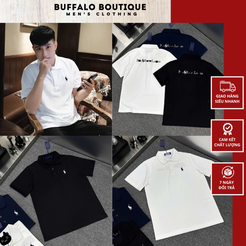 Áo Polo Nam Thêu Ngựa Logo Cao Bồi Siêu Nét - Áo Polo Nam Nữ Thêu Ngựa Logo Siêu Đẹp