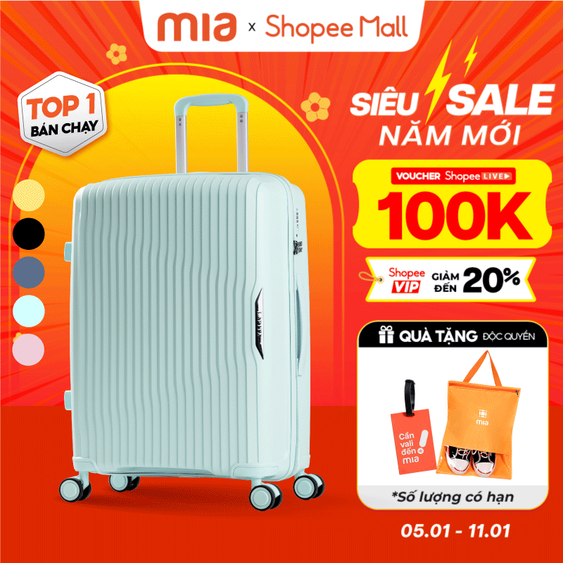 [🔥BEST SELLER] Vali Kéo MIAvn Larita ROTA - Size 20/24/28, Nhựa PP Dẻo Siêu Bền, Hạn Chế Bể Vỡ, Khoá TSA, BH Trọn Đời - Hình 1