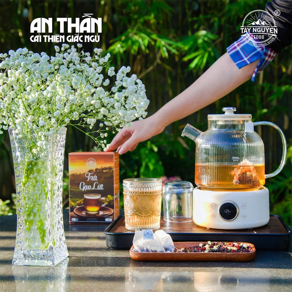 Trà gạo lứt Tây Nguyên Food - Việt Nam thanh lọc cơ thể hộp 500g