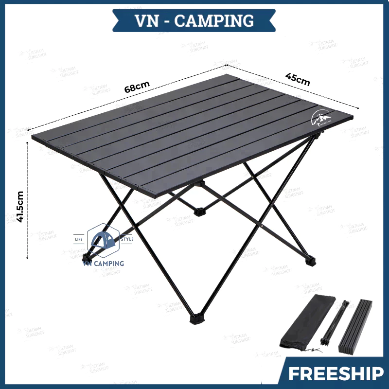 bàn camping gấp gọn dã ngoại, cắm trại ngoài trời, bàn xếp gấp gọn bằng hợp kim cacbon TMountain