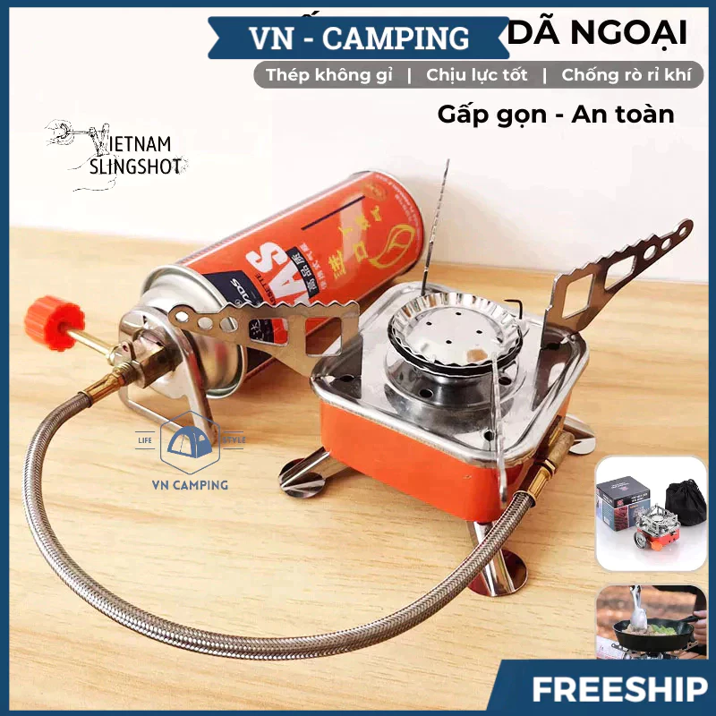 Bếp ga du lịch mini dã ngoại gấp gọn tiện lợi ,có van điều chỉnh ga cao cấp [BTH2]