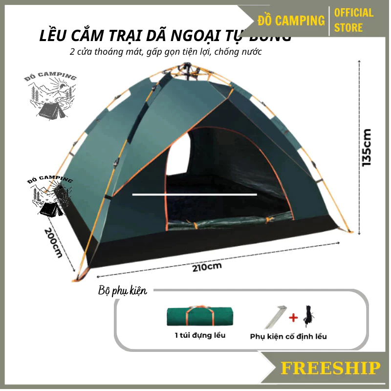 Lều Cắm Trại, lều dã ngoại tự bung, chống tia UV, chống thấm nước, lều tự giãn nở gấp gọn tiện lợi