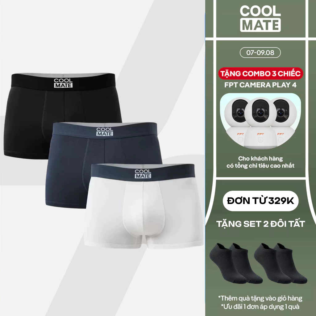 Combo 3 quần lót nam dáng Trunk Bamboo mềm mại, kháng khuẩn, thấm hút tốt Coolmate đang được đối chiếu cho người mua tại Việt Nam